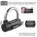 YoungRich 5 Digit Combination Lock Padlock Set Waterproof Antirust Resettable for Outdoor Gym School Office Home Bicycle Suitcase Luggage Backpack Storage Toolbox Cabinets Black - B079LY28N7